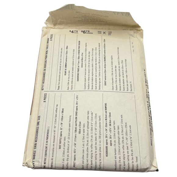 Simplicity 6717 Baby Crib Accessories Pattern - Picture 2 of 2